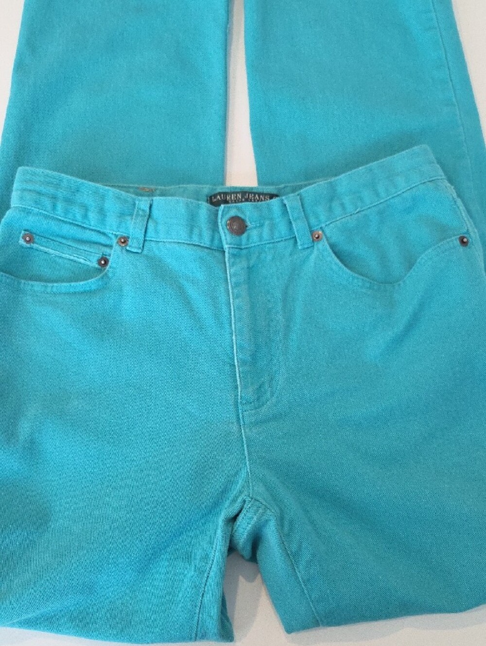 Lauren Ralph Lauren Women’s Teal Skinny Jeans Turquoise Bright Blue